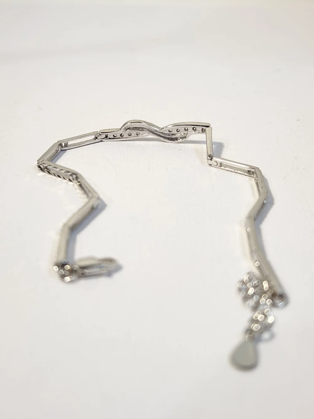Genuine Diamond Accents Infinity Bracelet 7” 925 90s Tennis Bracelet VTG - Picture 9 of 10